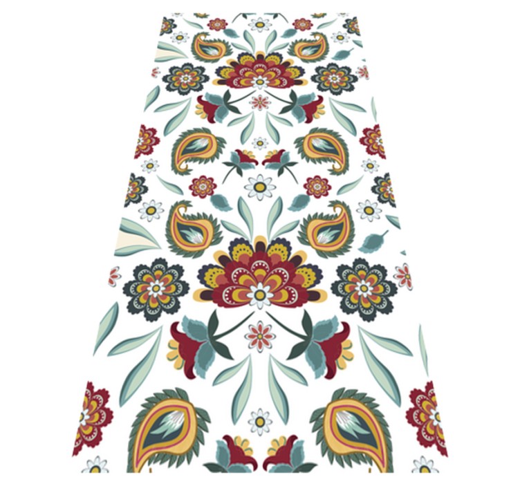 Ethnic floral motif floral vinyl rug - TenStickers