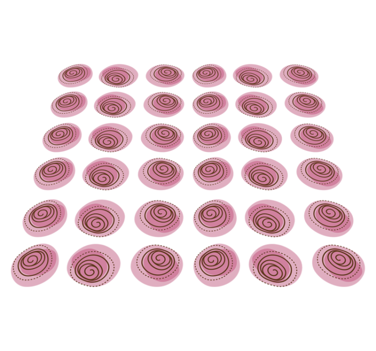 Pink floral ornament floral vinyl rug - TenStickers