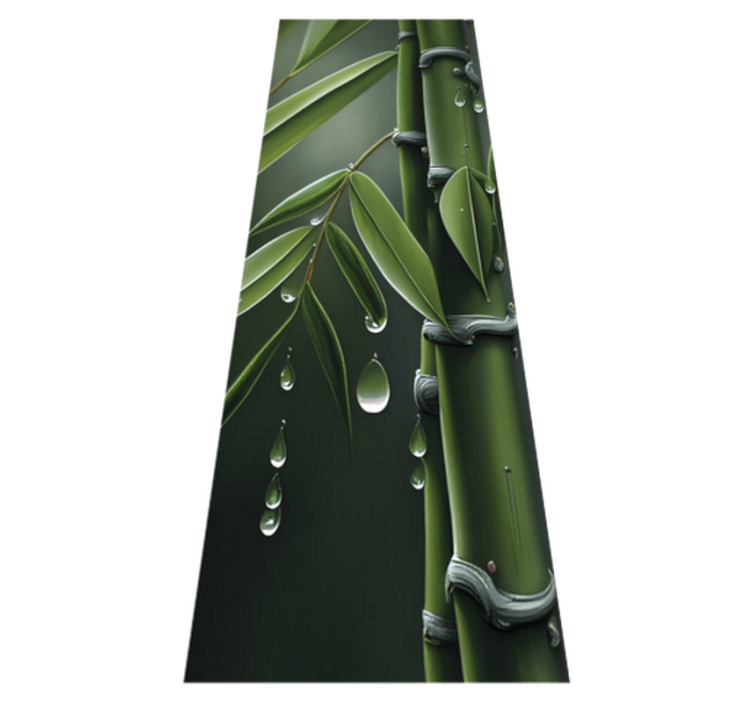 Bamboo with drops floral vinyl rug - TenStickers