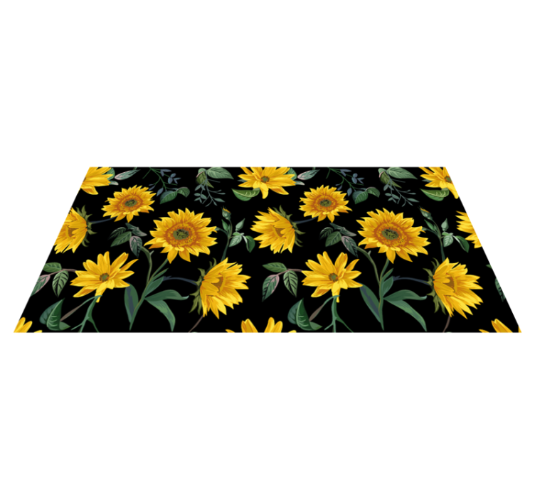 Vintage sunflower floral vinyl rug - TenStickers
