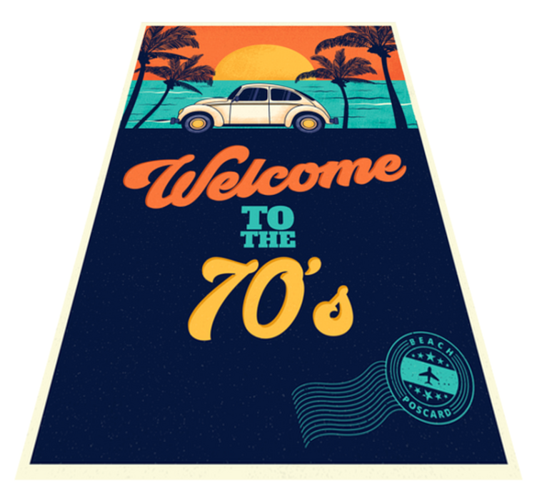 Vintage vinyl rug groovy vibes from the 70's - TenStickers