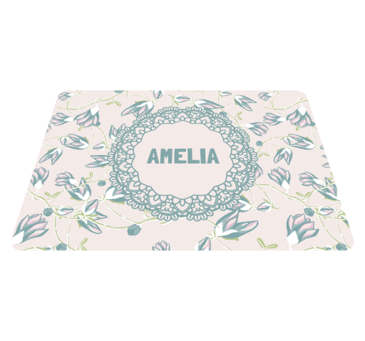 Floral vinyl rug with greenery elegance - TenStickers