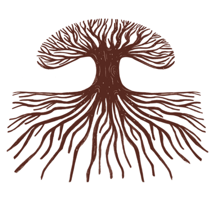 Floral vinyl rug tree of life deep roots - TenStickers