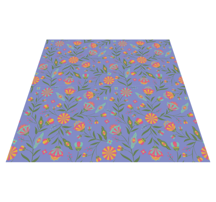 Floral vinyl rug with adorable design for kids - TenStickers