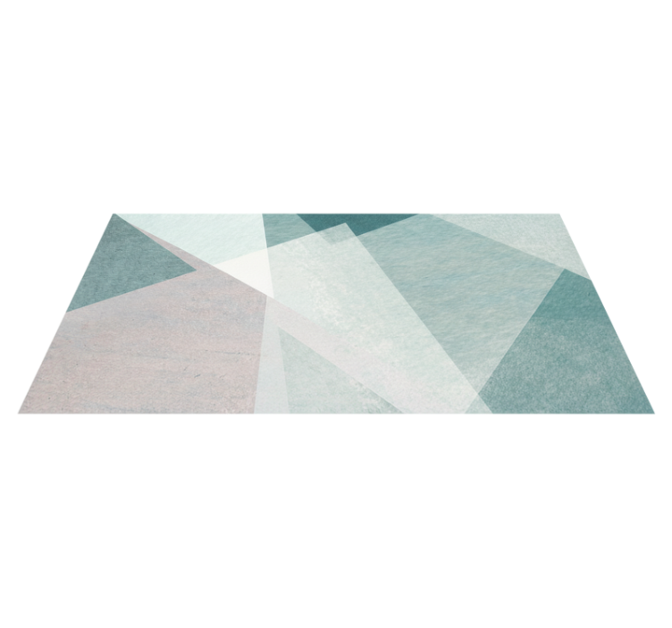 Teal pastel geometric vinyl rug - TenStickers