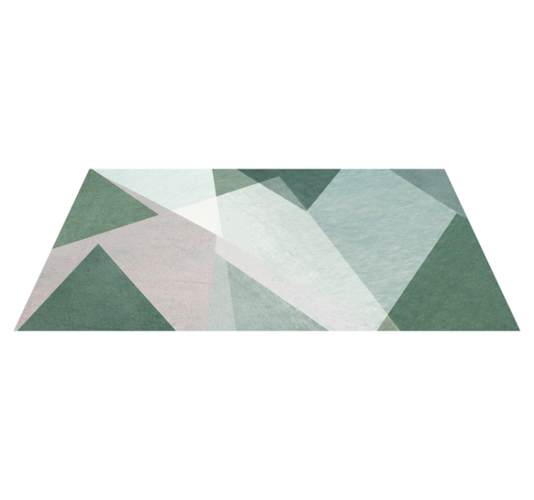 Sage green geometric vinyl rug - TenStickers