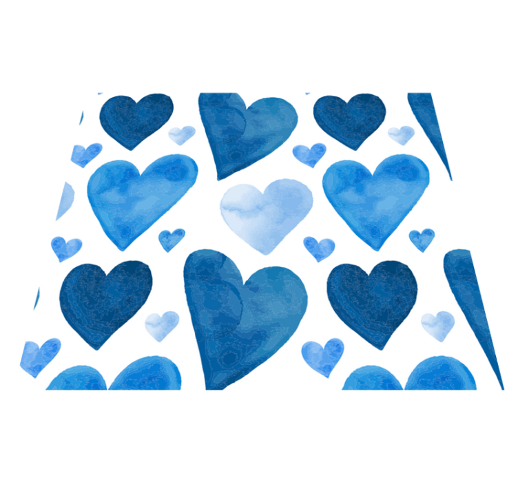 Blue sweet hearts kitchen vinyl rug - TenStickers