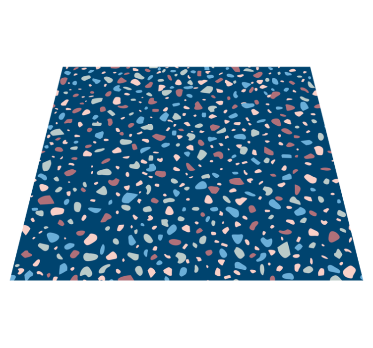 Kitchen vinyl rug dark blue terrazzo - TenStickers