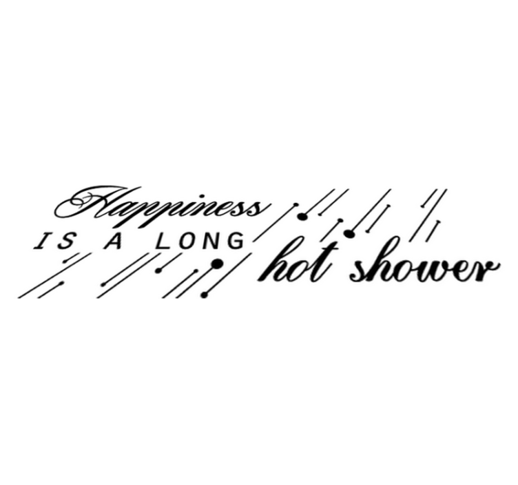 Happiness long shower bathroom vinyl rug - TenStickers