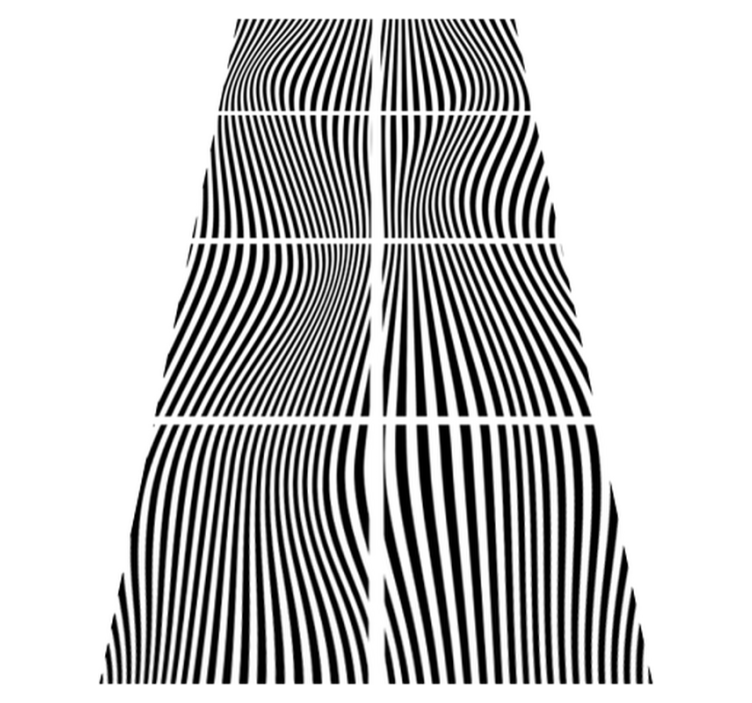 Bathroom vinyl rug waves in squares - TenStickers