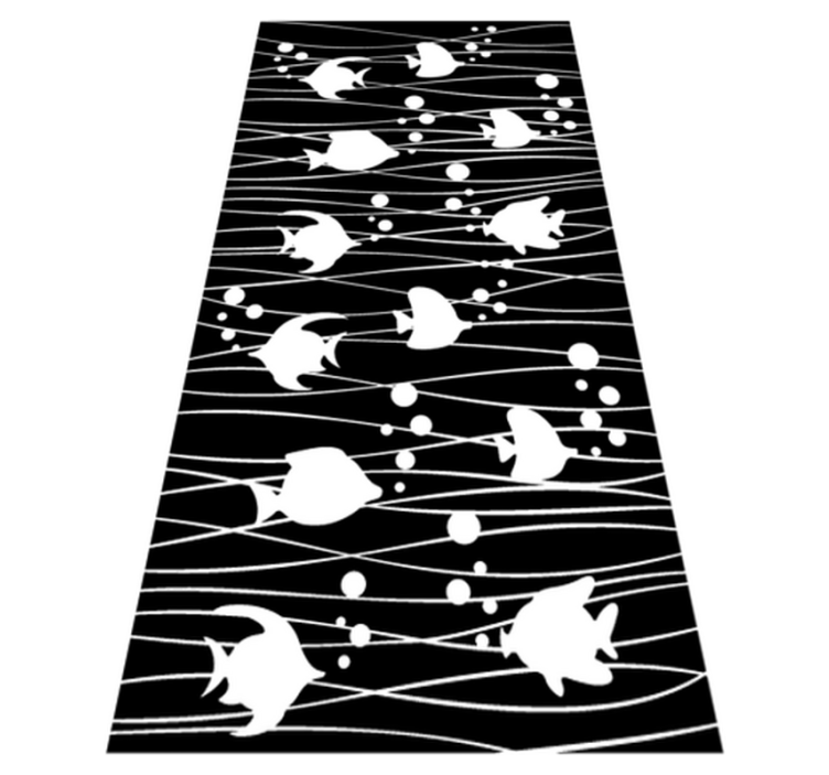 Fishes and bubbles bathroom vinyl rug - TenStickers