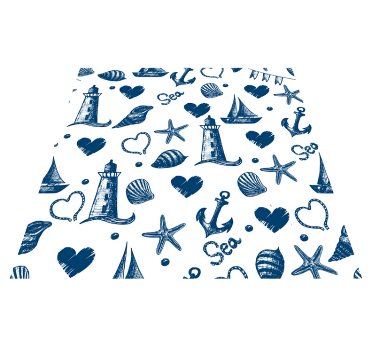 Floral vinyl rug with nautical theme design - TenStickers