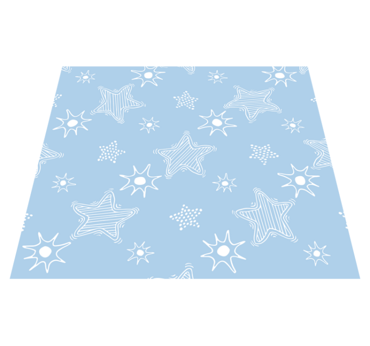 Star vinyl rug white stars on blue background - TenStickers