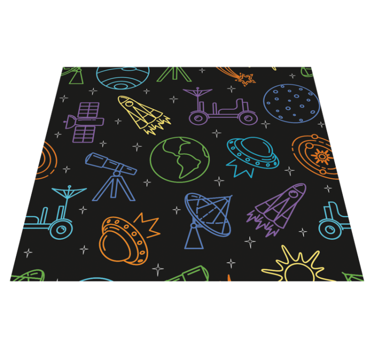 Star vinyl rug with space icons - TenStickers