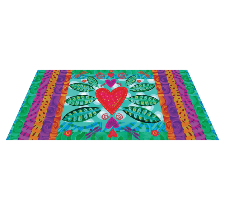 Living room vinyl rug in vibrant red heart design - TenStickers