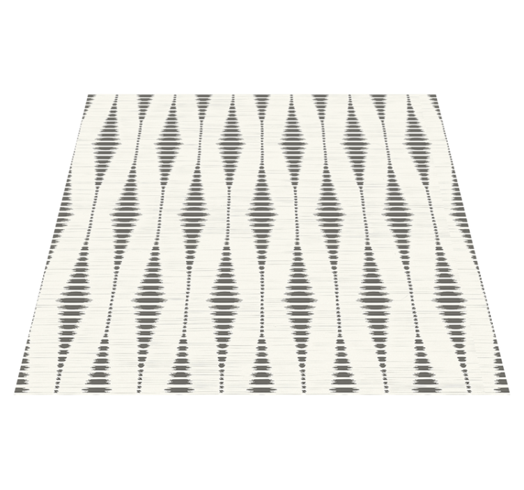 Geometric vinyl rug in rabaul ikat grey and beige - TenStickers