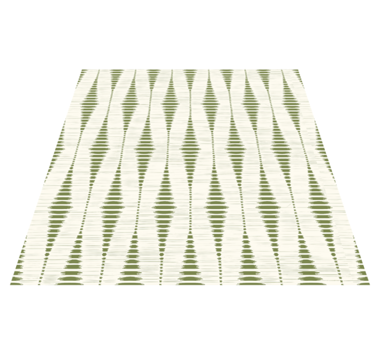 Moss green rabaul ikat geometric vinyl rug - TenStickers