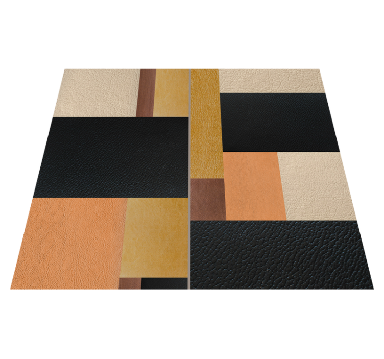 Geometric vinyl rug with textured geometric blocks - TenStickers