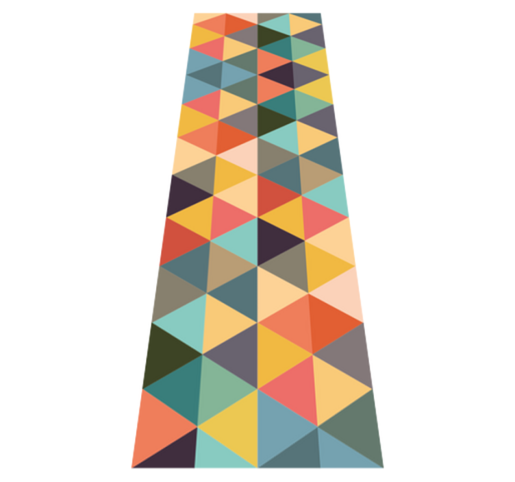 Geometric vinyl rug with colorful patterns - TenStickers