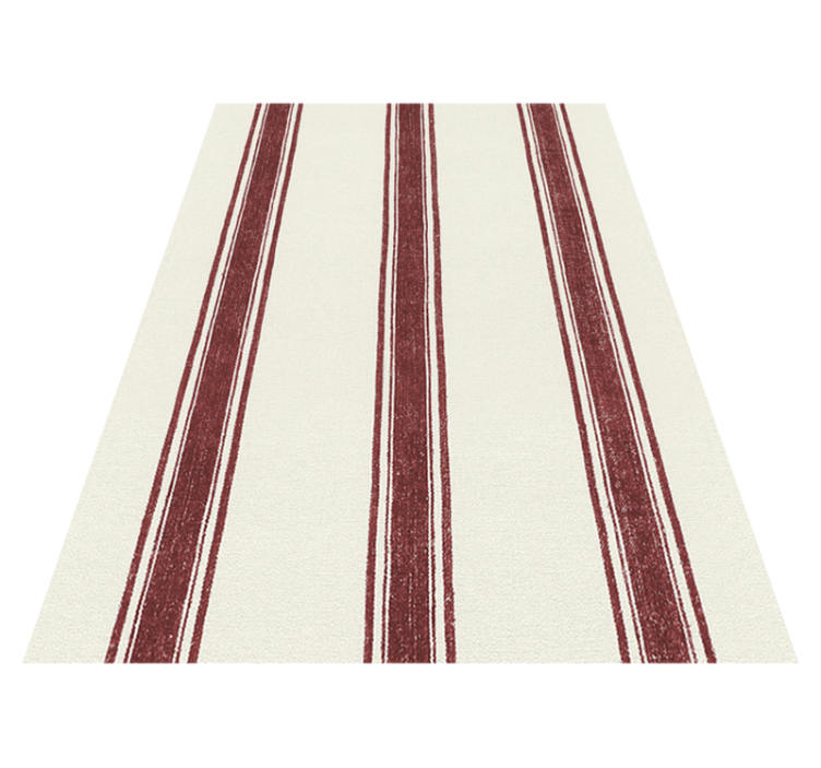 Geometric vinyl rug in red vertical lines - TenStickers