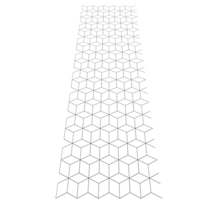 Geometric vinyl rug with geometrical cubes design - TenStickers