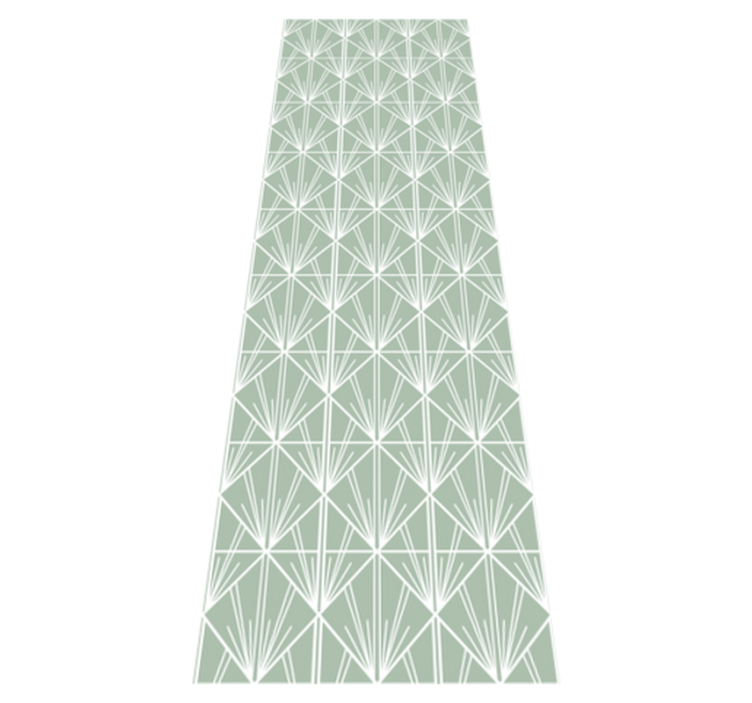 Geometric vinyl rug with modern green and white design - TenStickers