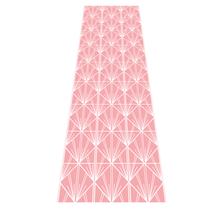 Geometric vinyl rug in modern pink and white design - TenStickers