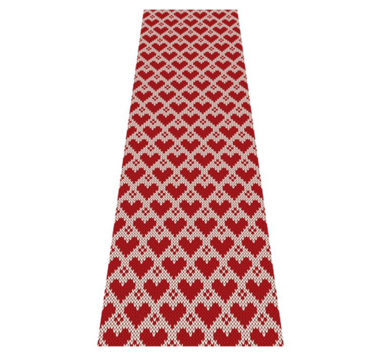 Christmas vinyl rug with knitted hearts pattern - TenStickers