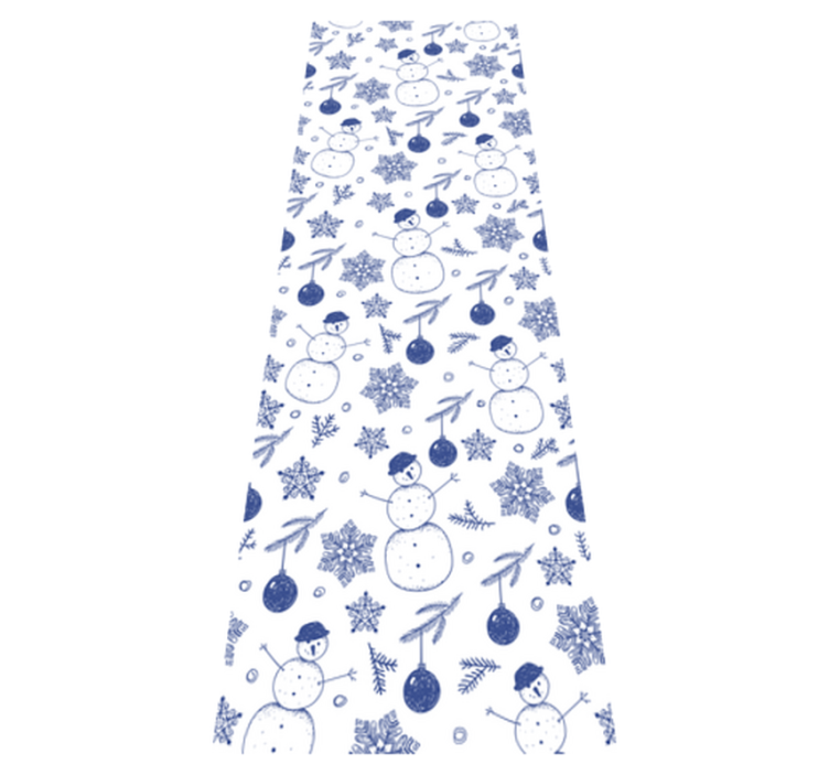 Christmas vinyl rug with hand-drawn blue winter design - TenStickers