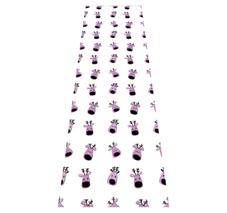 Christmas vinyl rug pink deer christmas design - TenStickers