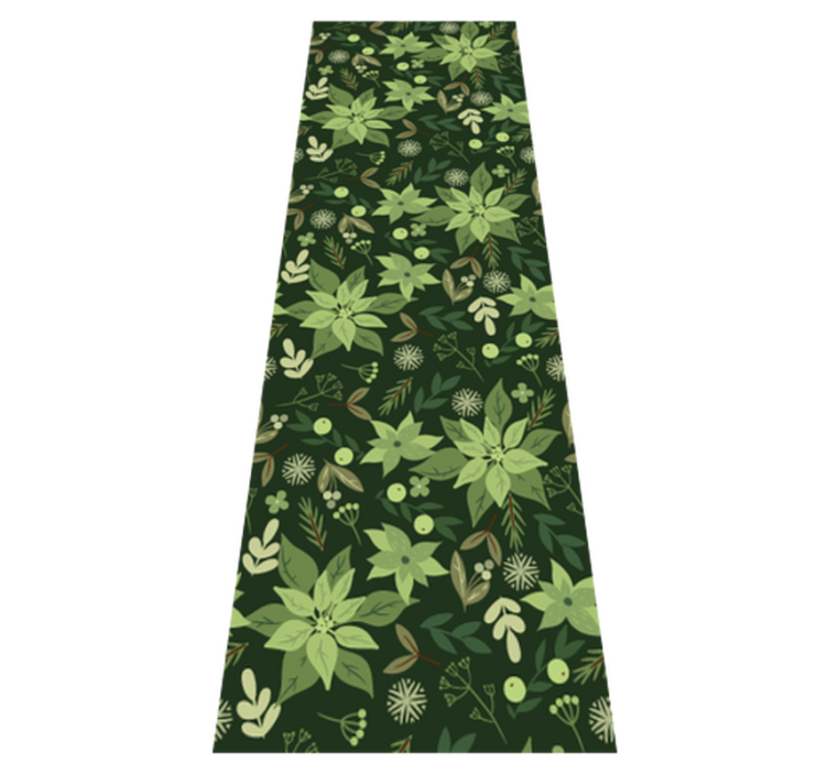 Christmas vinyl rug green floral christmas decor - TenStickers