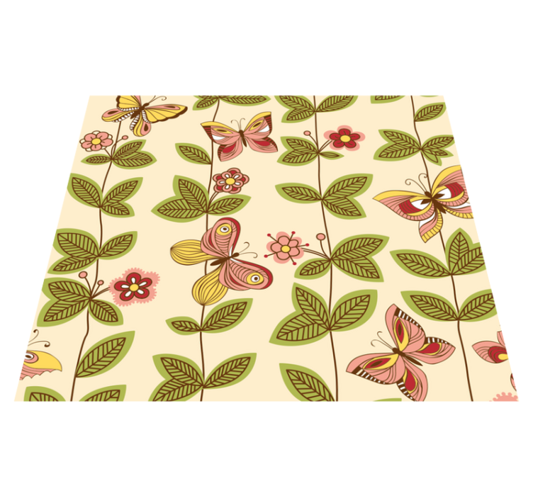 Bedroom vinyl rug with butterflies - TenStickers
