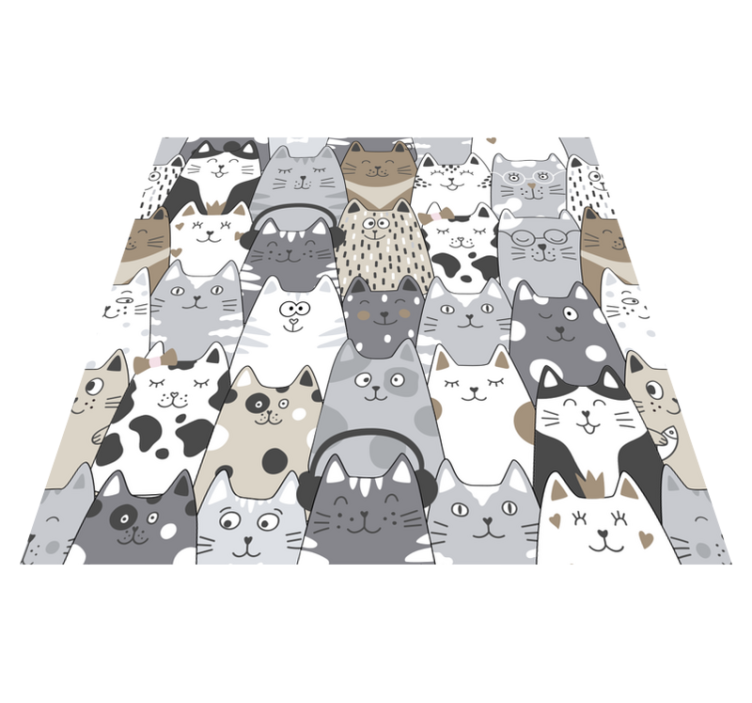 Bedroom vinyl rug with cartoon cats design - TenStickers