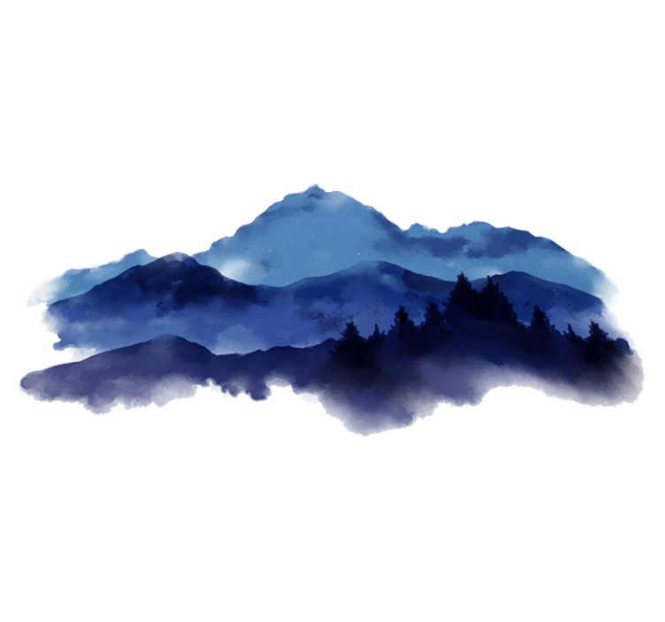 Nature vinyl rug paper cut mountains - TenStickers