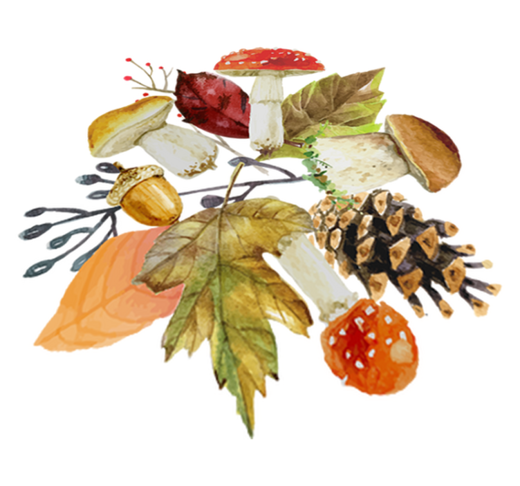 Nature vinyl rug with forest leaves and fruits - TenStickers