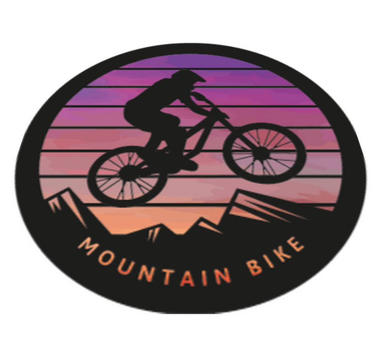 Nature vinyl rug mountain biker design - TenStickers