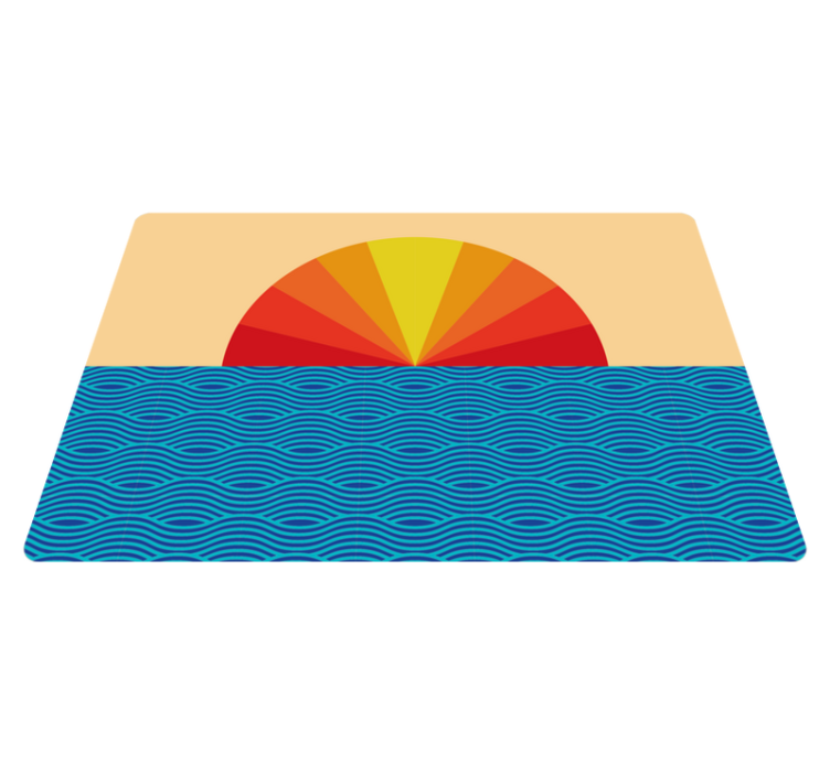 Nature vinyl rug vintage sunset laptop - TenStickers