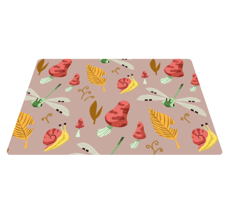 Nature vinyl rug with autumn wildlife design - TenStickers