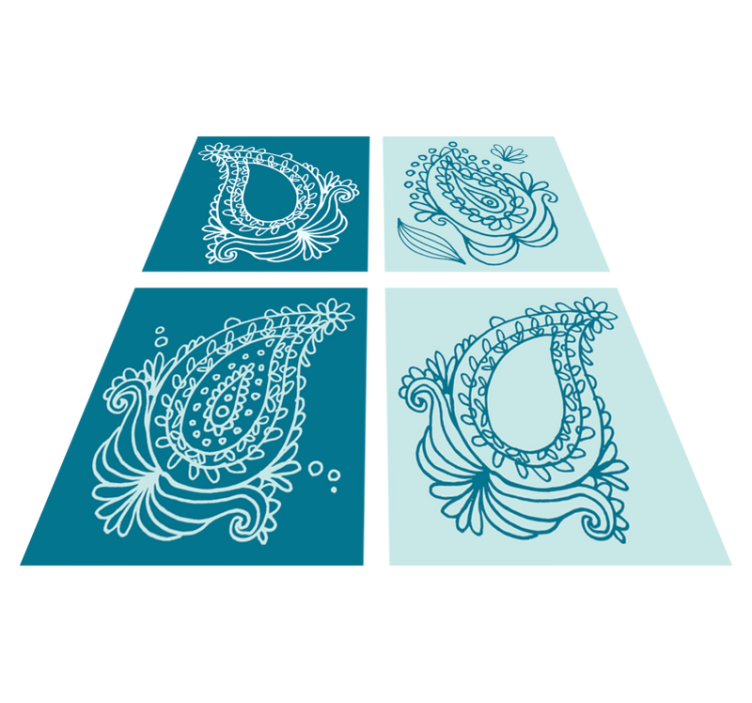 Nature vinyl rug with paisley pattern design - TenStickers