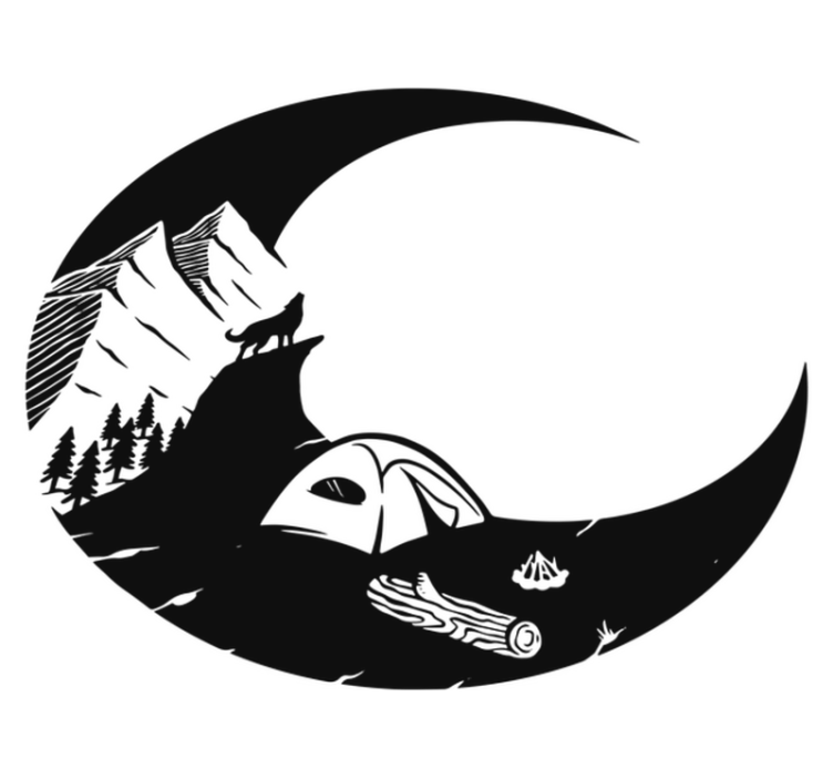 Nature vinyl rug mountain camping landscape - TenStickers