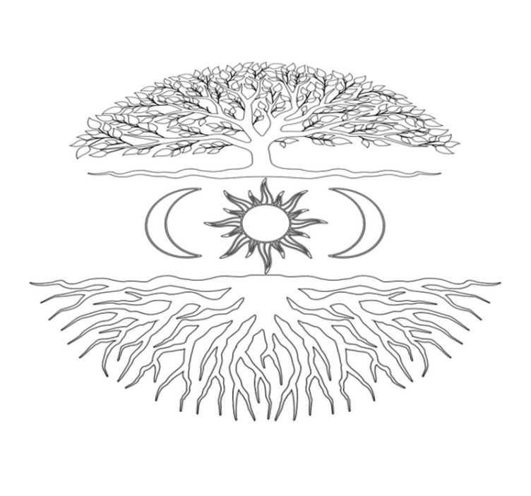 Nature vinyl rug tree root structure - TenStickers