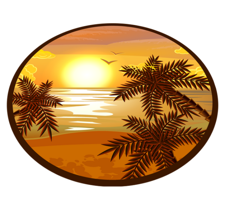 Nature vinyl rug serene sunset view - TenStickers