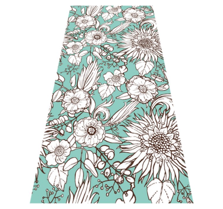 Nature vinyl rug floral screen design - TenStickers