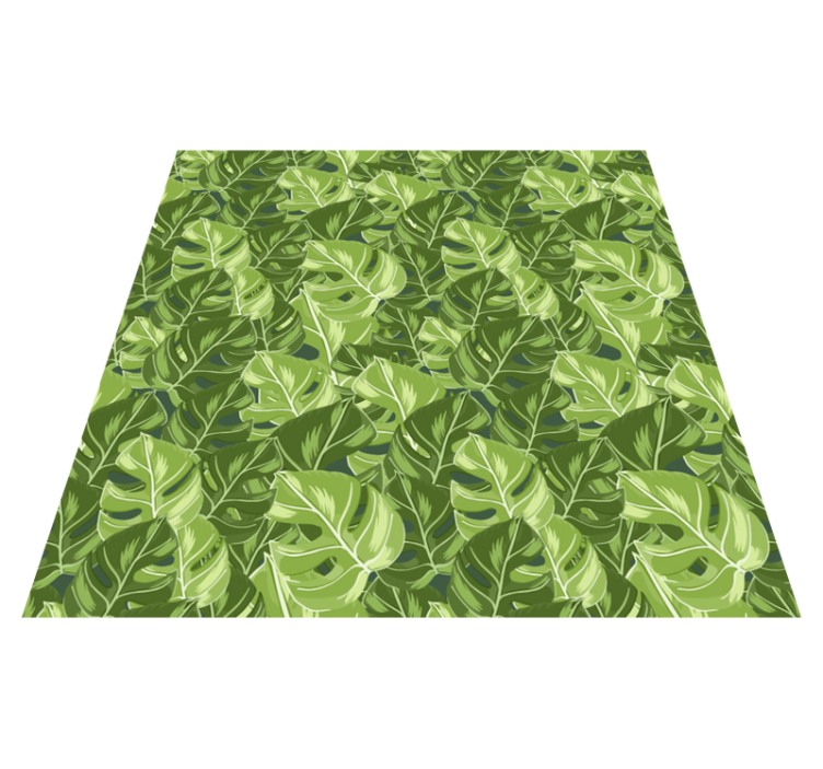 Nature vinyl rug with lush leaf designs - TenStickers