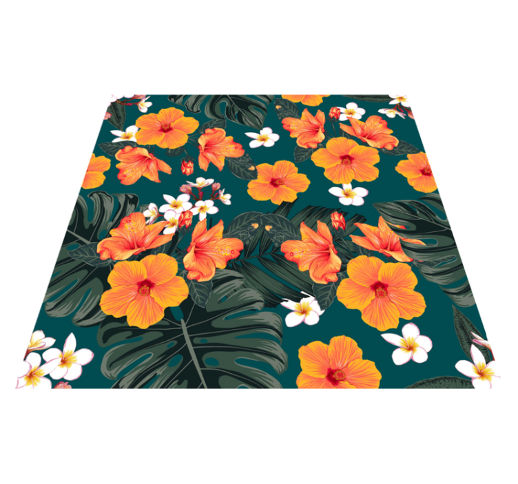 Nature vinyl rug exotic bloom design - TenStickers