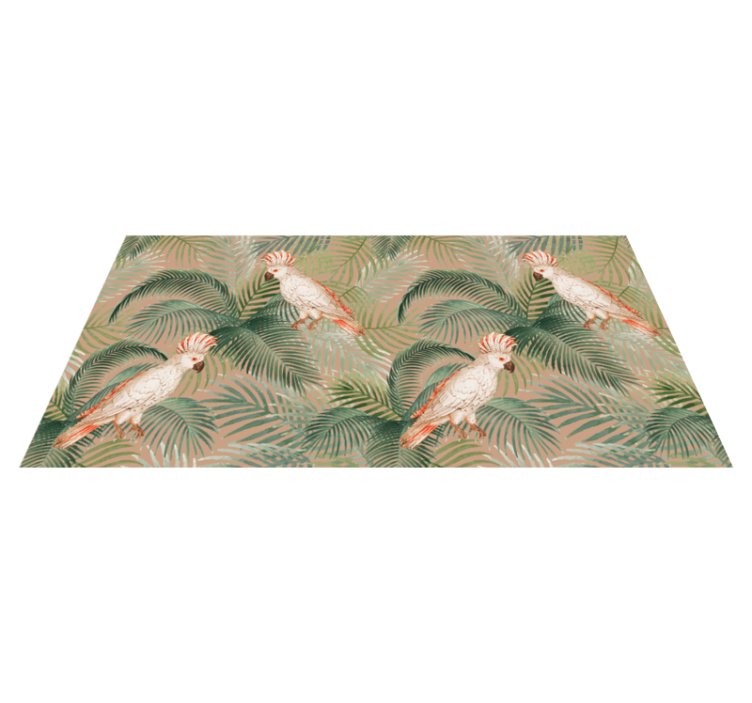Nature vinyl rug tropical parrots and palms - TenStickers