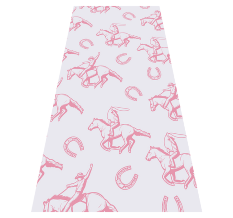 Bedroom vinyl rug with pink cowboy horse pattern - TenStickers