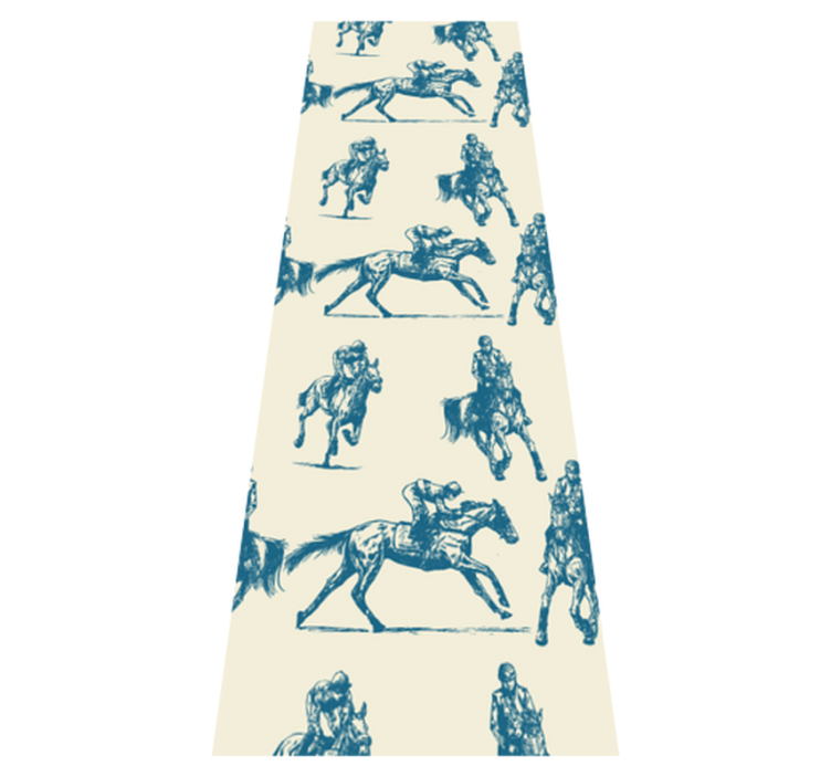 Bedroom vinyl rug with blue and beige horse design - TenStickers