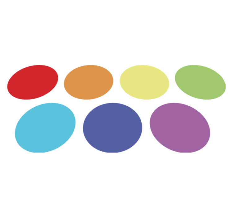 Geometric vinyl rug in vibrant big rainbow dots - TenStickers