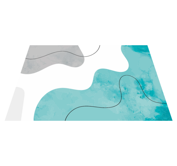 Geometric vinyl rug in watercolor shapes - TenStickers